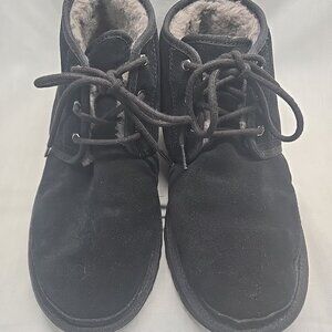 Mens UGG Neumel BLACK Suede Fur Lined Chukka Boots F27021C 3236 Size 12